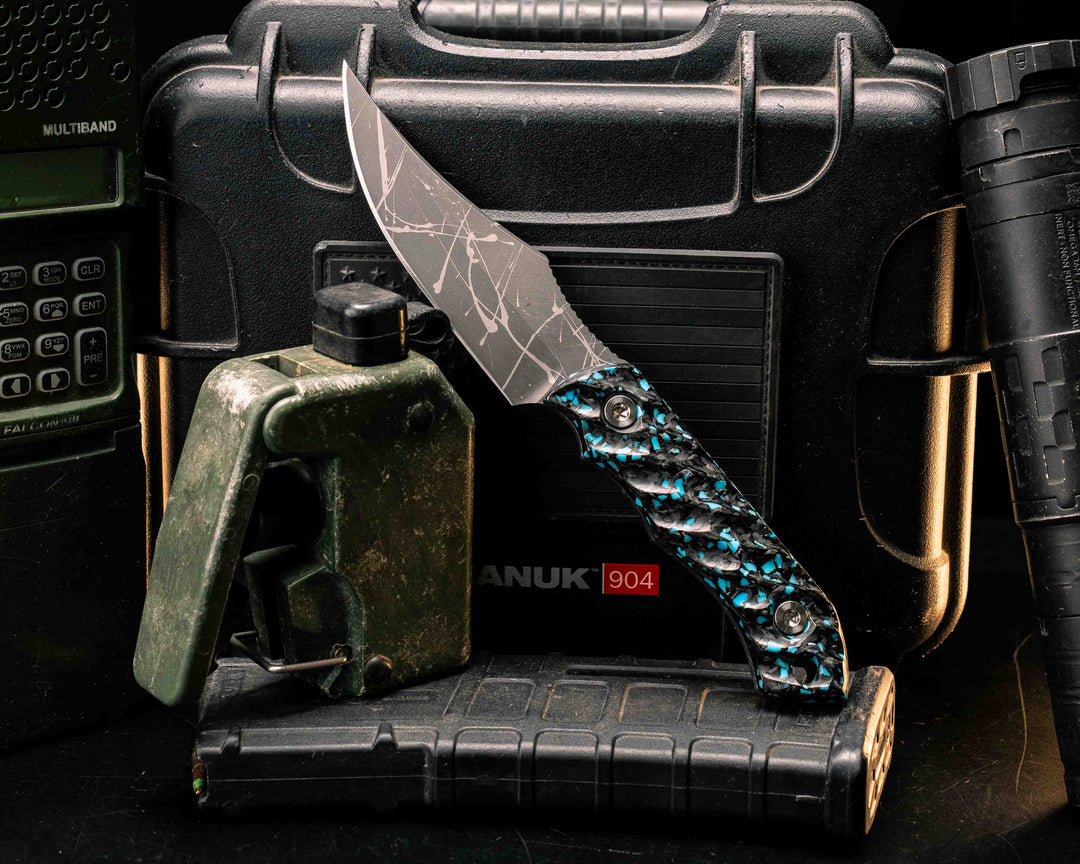 Red Cloud- Turquoise Rocky Wave Carbon, Allen Bolts, Textured Grip