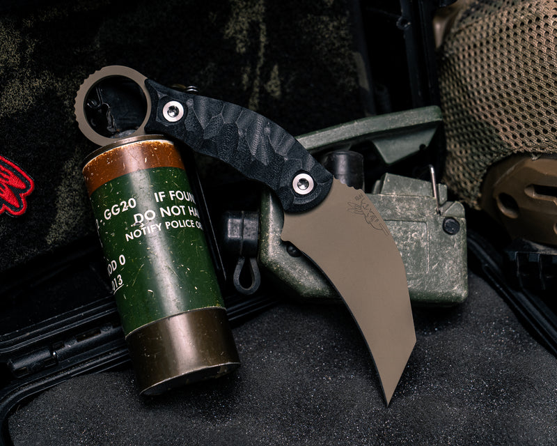Karambito- Black G10, FDE Cerakote, Ti Allen Bolts, Textured Grip