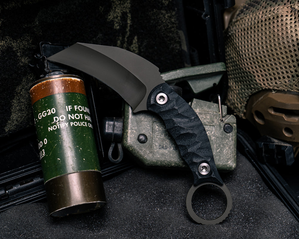 Karambito- Black G10, OD Green Cerakote, Ti Allen Bolts, Textured Grip