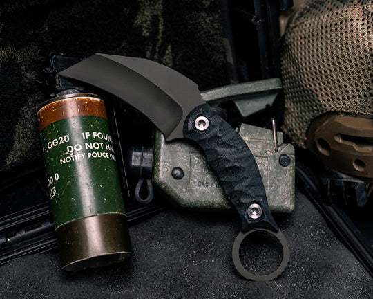 Karambito- Black G10, OD Green Cerakote, Ti Allen Bolts, Textured Grip