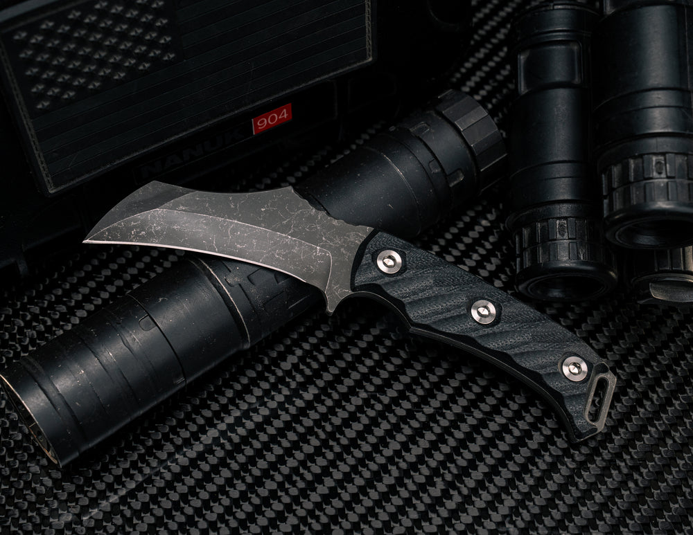 Vulture - Black G10, Ti Allen Bolts, Iron Grip, Open Tang