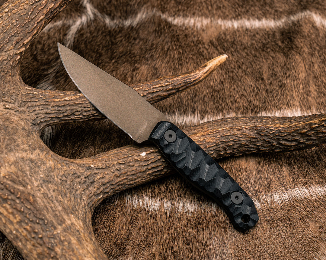 Feather Light- Black G10, Midnight Bronze Cerakote, Allen Bolts, Textured Grip