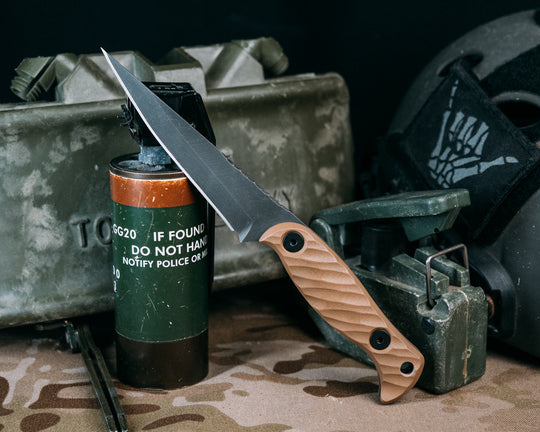 Congressman- Coyote G10, Allen Bolts, Iron Grip, Closed Tang Lanyard Hole