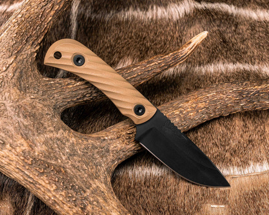 Cav Jr- Coyote G10, Armor Black Cerakote,  Allen Bolts, Textured Grip
