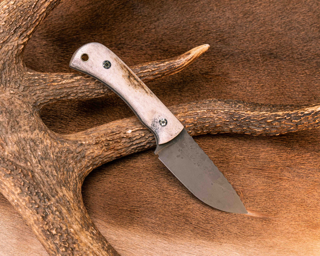 Cav Jr - Elk Antler, Mosaic Pins, Brass Lanyard Pin, Textured Grip