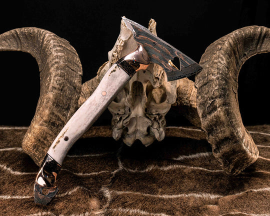 Bleeding Heart Hawk- Baker Forge Random Pattern CopperMai Deep Polish Etch- Copper, Black G10, Copper and Black with Copper Web Tru-stone Pin Striping, Elk antler Split, Copper Patriot Mosaic Pins, Copper Pins, Textured Grip
