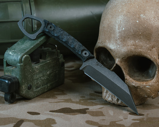 SHPOS- Black Canvas Micarta, Allen Bolts, Iron Grip