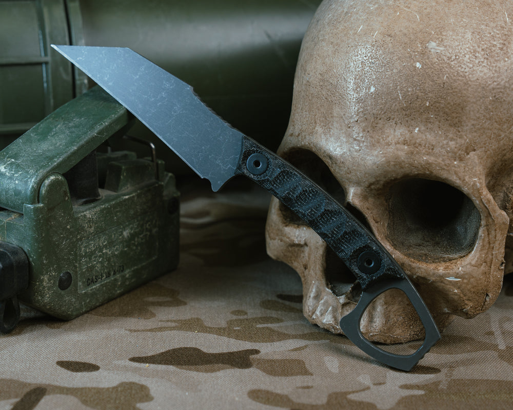 SHPOS- Black Canvas Micarta, Allen Bolts, Iron Grip