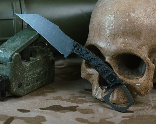 SHPOS- Black Canvas Micarta, Allen Bolts, Iron Grip