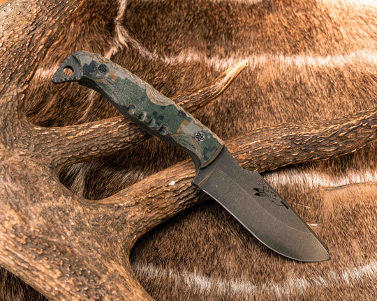 Modified Skinner- Digital Fall Camo Micarta, Mosaic Pins, Textured Grip