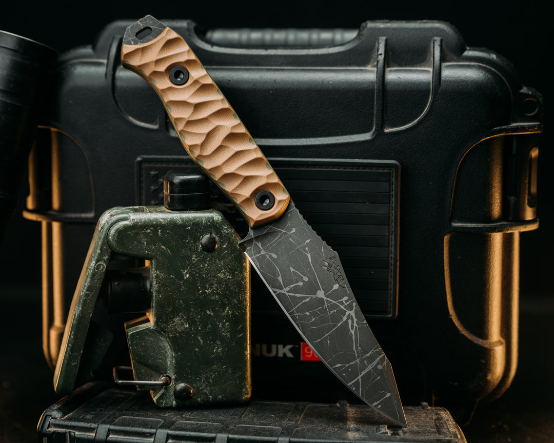 Field Knife- Coyote and OD Green G10, Allen Bolts, Textured Grip