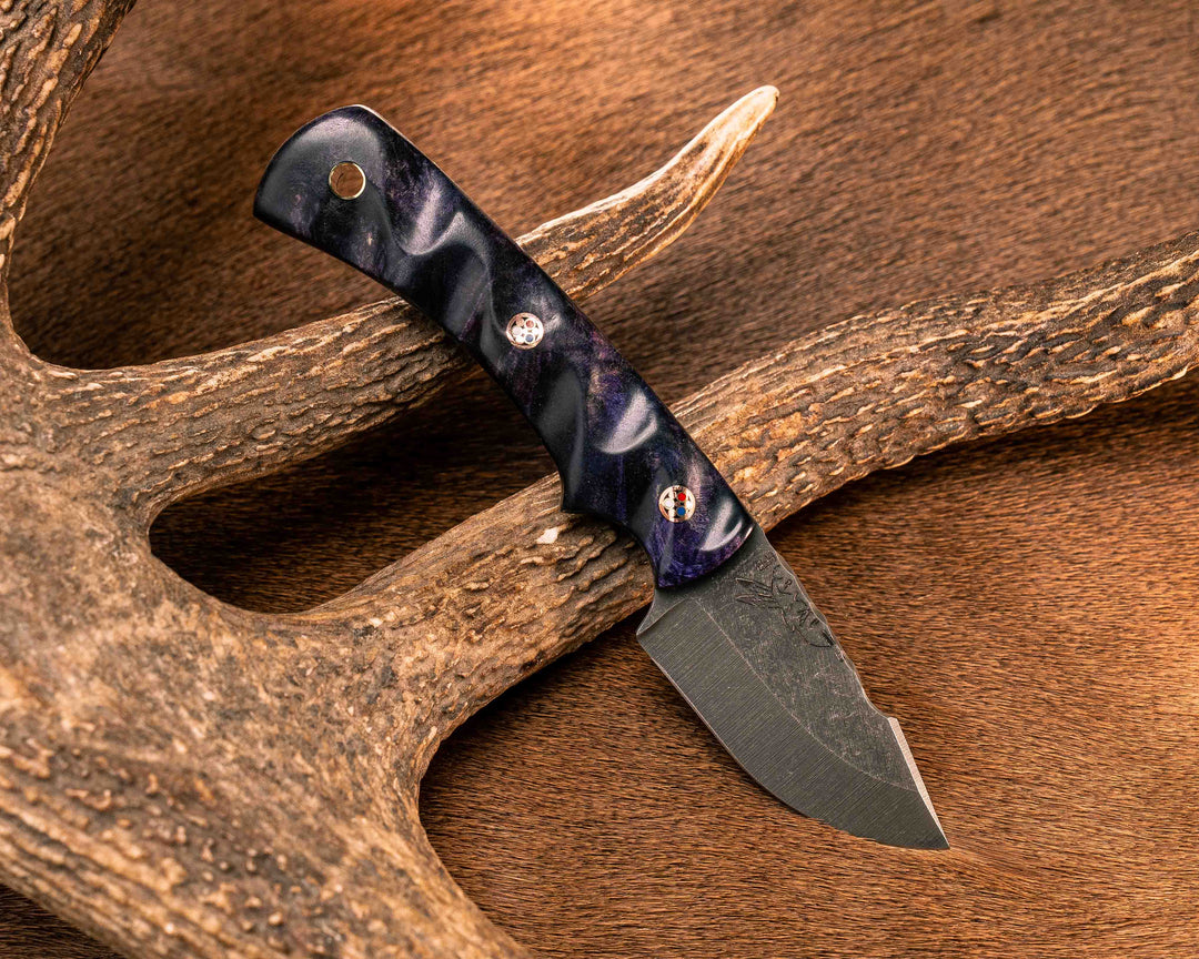 Beef Harpoon- Dyed Maple, Copper Patriot Pins, Brass Lanyard Pin, Textured Grip