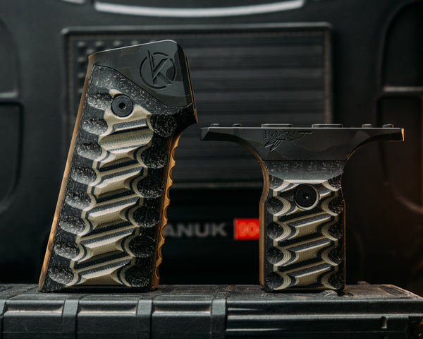 HFB x Kinetic AR Grip System SET - Black & OD Green G10 w/ Black