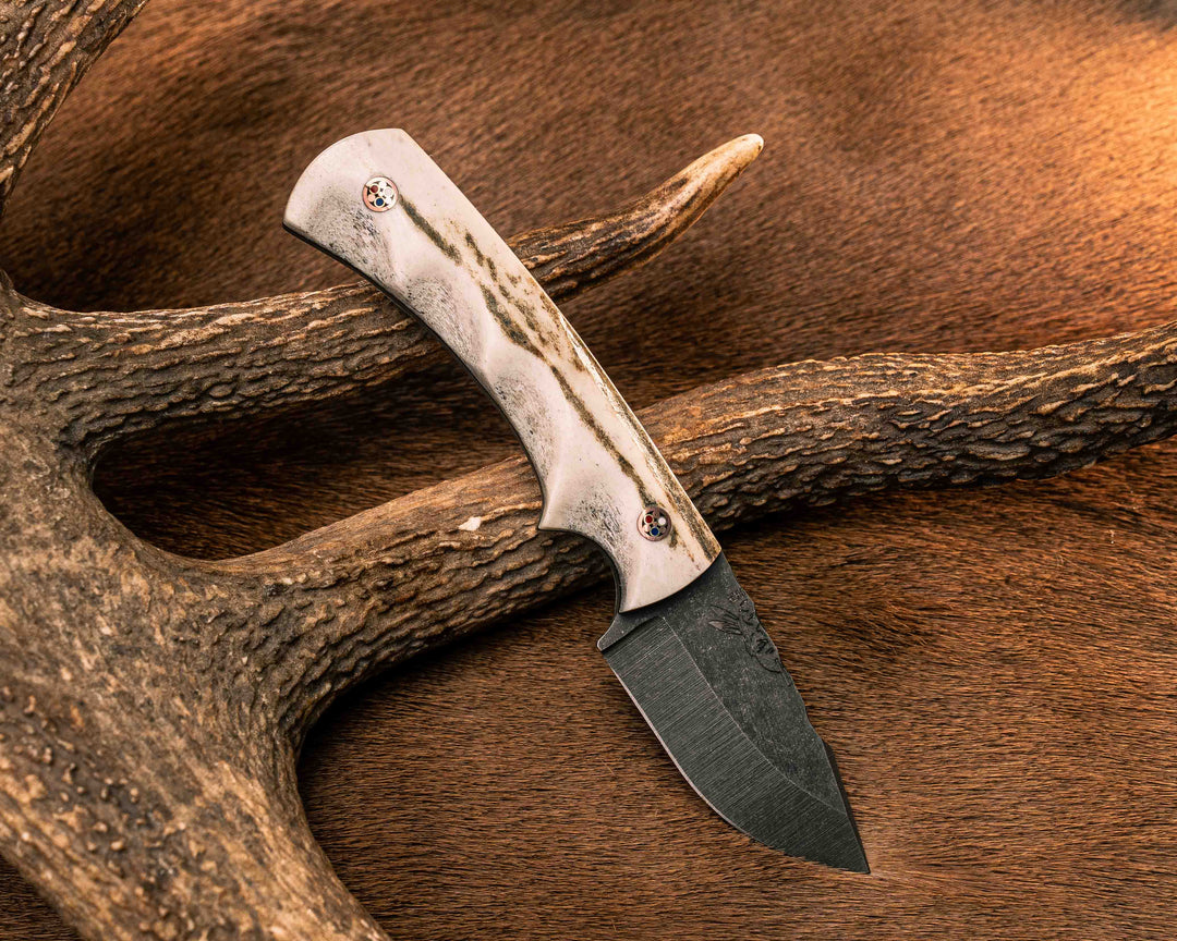 Beef Harpoon- Elk Antler, Copper Patriot Pins, Textured Grip