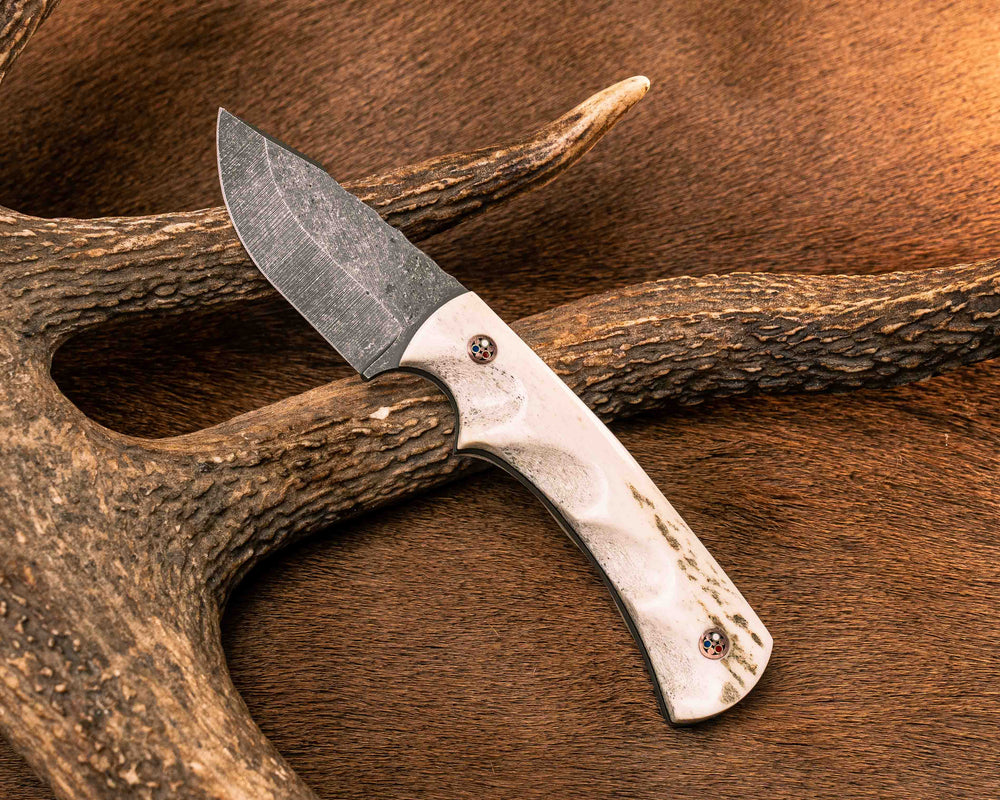 Beef Harpoon- Elk Antler, Copper Patriot Pins, Textured Grip
