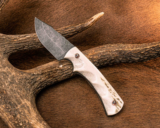 Beef Harpoon- Elk Antler, Copper Patriot Pins, Textured Grip