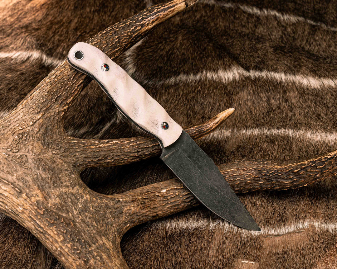 Crow Jr- Elk Antler, Patriot Mosaic Pins, Aluminum Lanyard Pin, Textured Grip