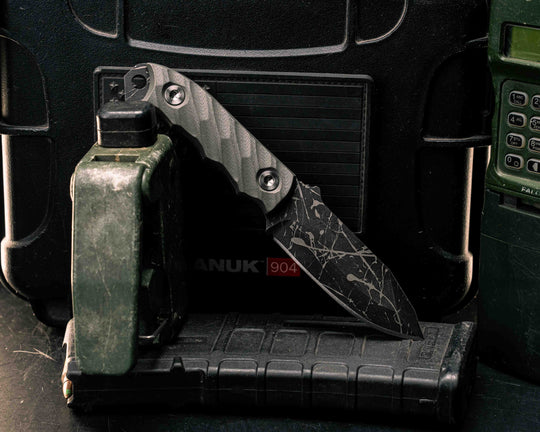 Disaster Cub- Grey G10, Ti Torx Bolts, Textured Grip