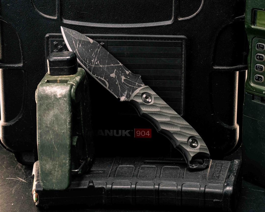 Disaster Cub- Grey G10, Ti Torx Bolts, Textured Grip
