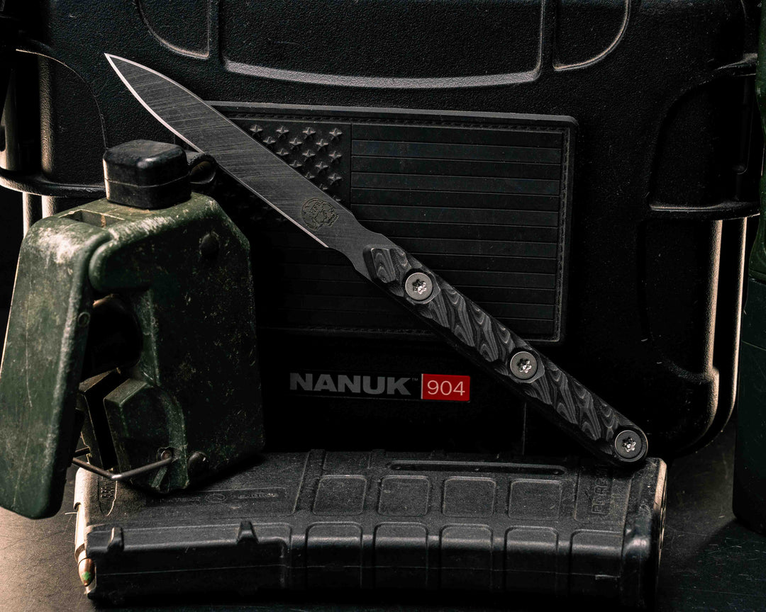 OSS Spike-  Black Dunes Carbon, Ti Torx Bolts, Textured Grip