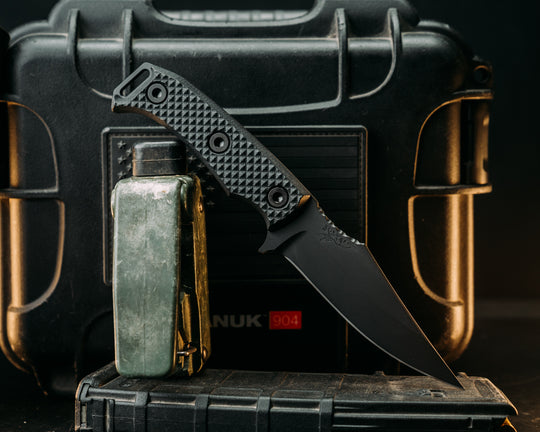 Tosahwi- Black G10, Armor Black Cerakote, Allen Bolts, Textured Grip