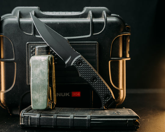 Tosahwi- Black G10, Armor Black Cerakote, Allen Bolts, Textured Grip