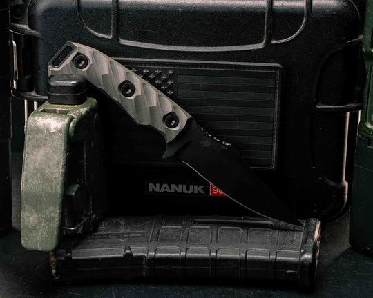 Tosahwi- Grey G10, Armor Black Cerakote, Allen Bolts, Textured Grip