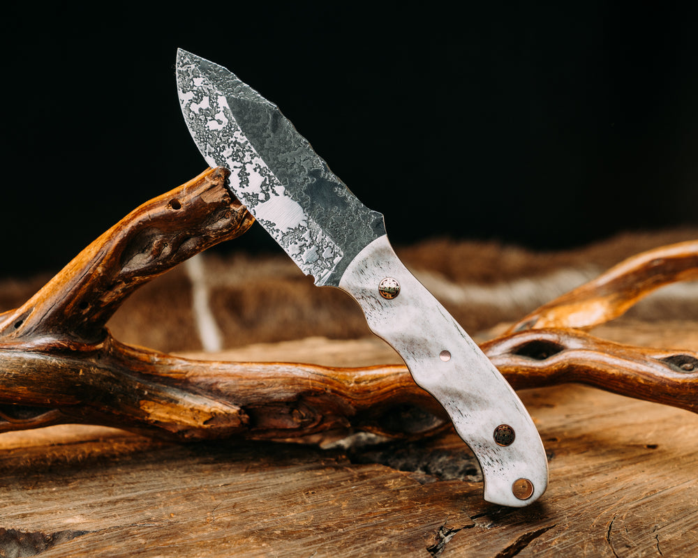 Disaster Cub- Elk Antler, Mosaic Pin, Copper Lanyard Pin, Textured Grip