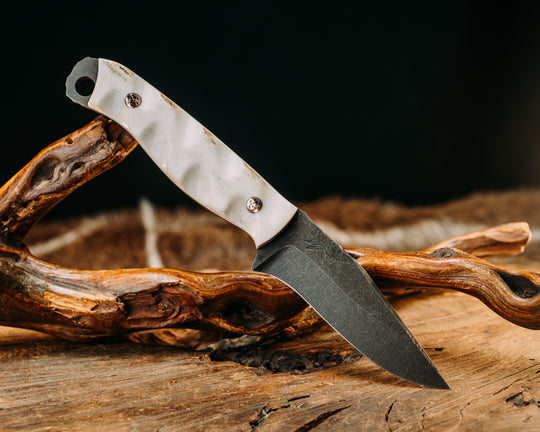 Modified Recurved Crow Jr- Elk Antler, Patriot Mosaic Pins, Textured Grip