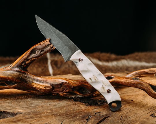 Modified Recurved Crow Jr- Elk Antler, Patriot Mosaic Pins, Textured Grip