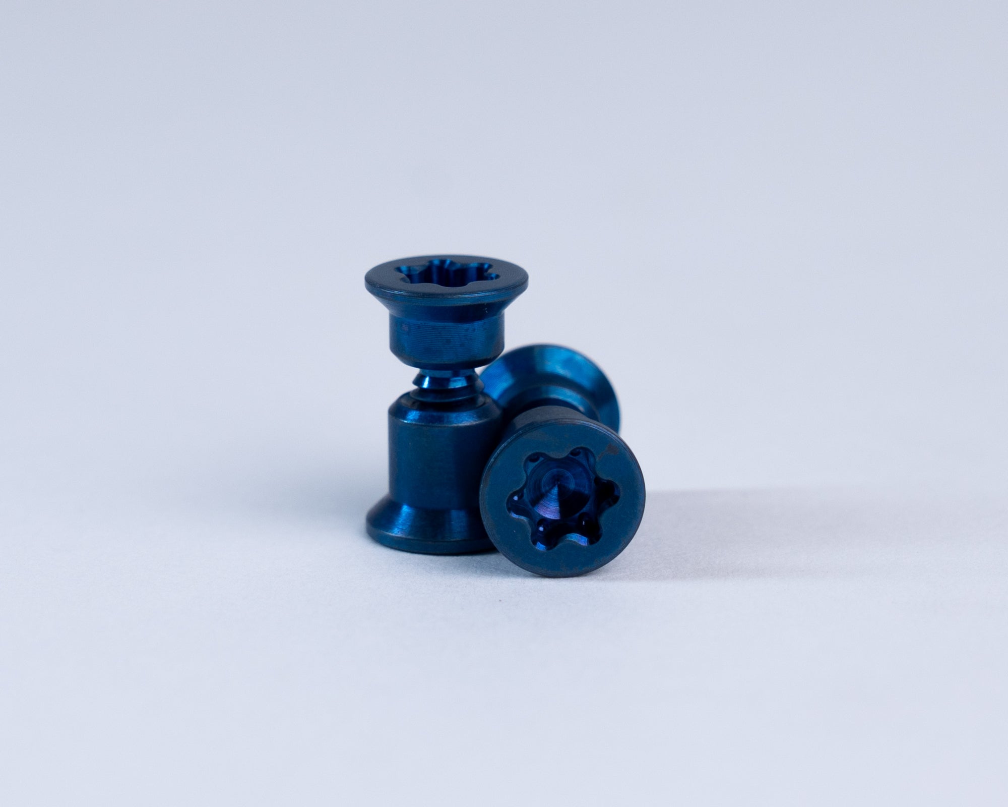 Titanium Hardware, (SET of 2), Anodized Three Battery Blue, HFB-Long