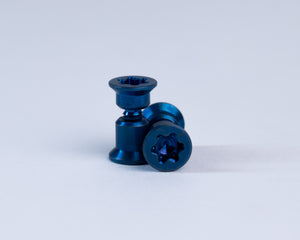 Titanium Hardware, (SET of 2), Anodized Three Battery Blue, HFB-Long