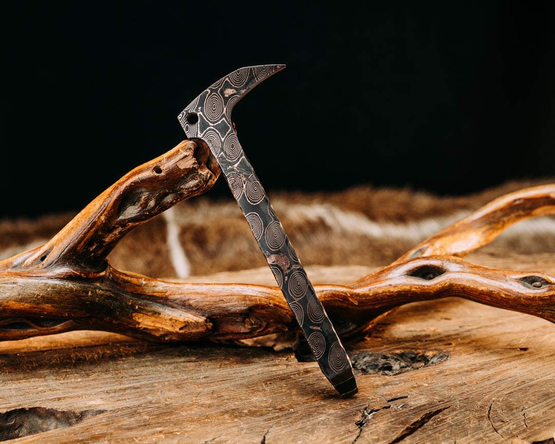 Mini Pry Bar- Baker Forge Raindrop CopperMai Damascus
