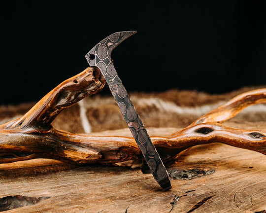 Mini Pry Bar- Baker Forge Raindrop CopperMai Damascus
