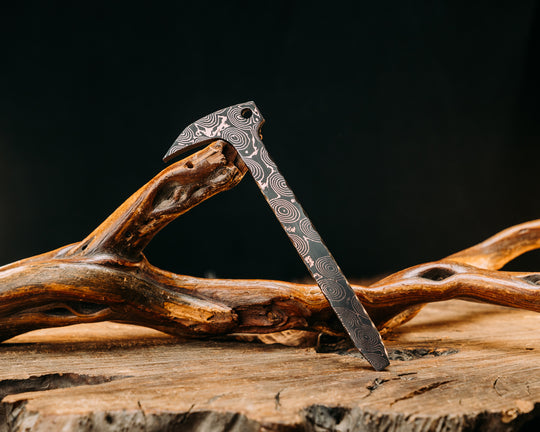 Mini Pry Bar- Baker Forge Raindrop CopperMai Damascus