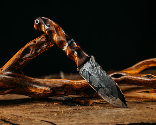 Disaster Cub- Desert Ironwood, Black G10 & Aluminum Split, Mosaic Pins, Aluminum Lanyard Pin, Textured Grip.