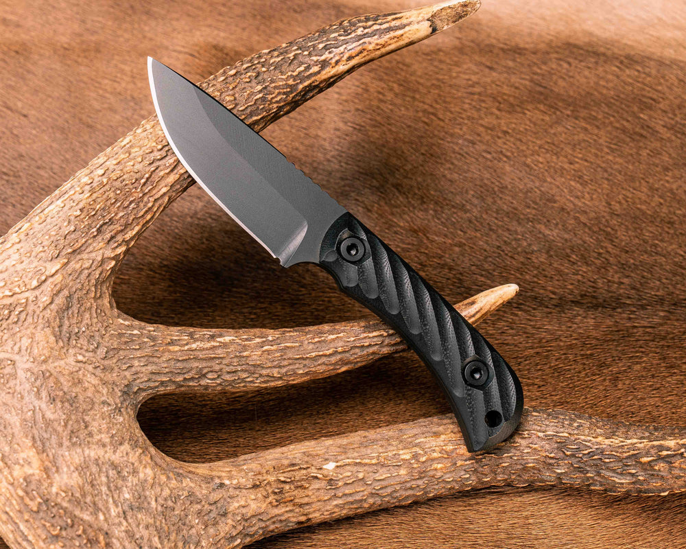 Cav Jr- Black G10, Armor Black Cerakote, Allen Bolts, Textured Grip