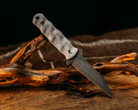 Combat Dirt Nap- Elk Antler, Mosaic Pins, Brass Lanyard Pin, Textured Grip.