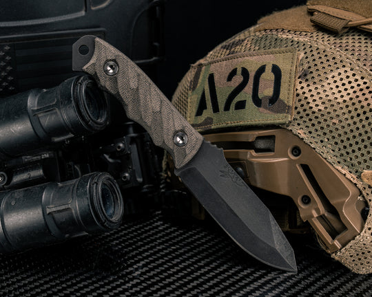 Disaster Jr- OD Green Canvas Micarta, Ti Allen Bolts, Textured Grip