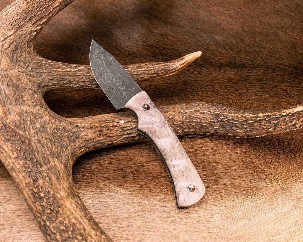 Beef Harpoon- Elk antler, Patriot Mosaic Pins, Textured Grip