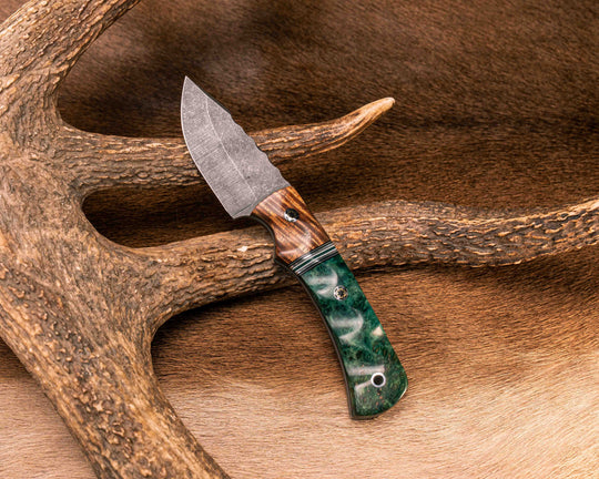 Beef Harpoon- Hawaiian Curly Koa, Black G10, Earth G10, OD Green G10, Aluminum, Forest Green G10 and White G10 Split, Dyed Buckeye, Mosaic Pins, Aluminum Lanyard Pin, Textured Grip