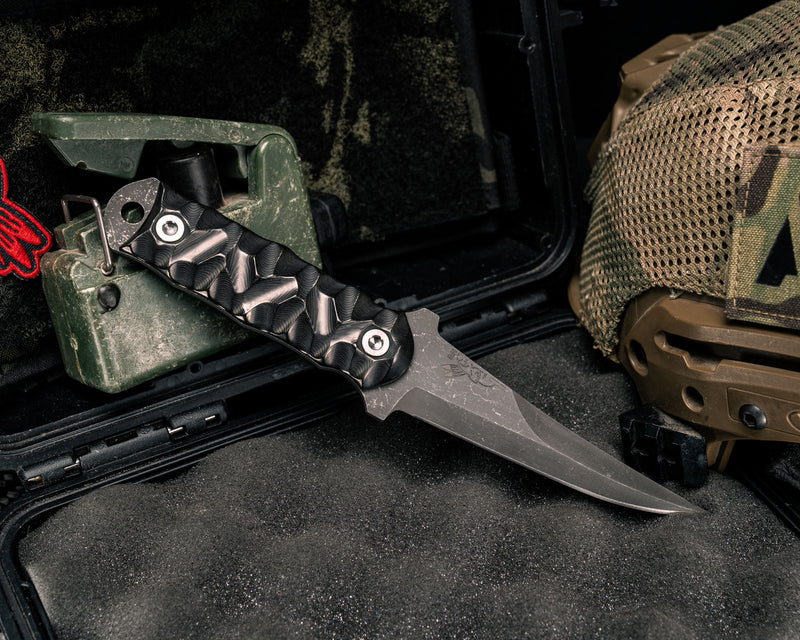 Combat Filet- Black Dunes Carbon Fiber, Ti Allen Bolts, Textured Grip