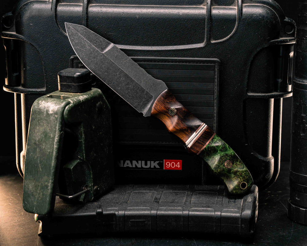 Disaster Jr Gen 3- Desert Ironwood, Copper, White G10 and Black G10 Pin Striping, Desert Ironwood Split, Dyed Amboyna, Mosaic Pins, Brass Lanyard Pin, Textured Grip