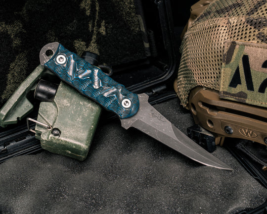 Combat Filet- Arctic Storm Carbon Fiber, Ti Allen Bolts, Textured Grip