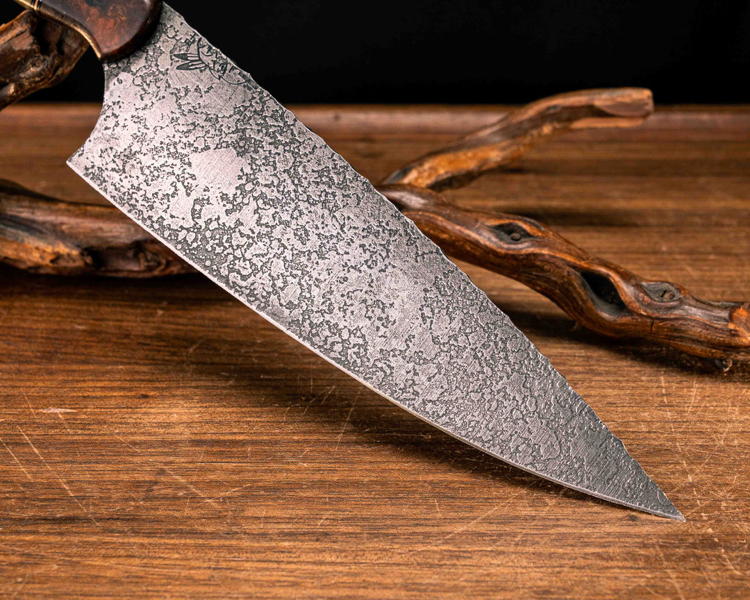 Chef Set- Desert Ironwood, Black G10 and Copper Pin Striping, OD Green Canvas Micarta Split, OD Green Canvas Micarta, Black Canvas Micarta Pins, Smooth Grip