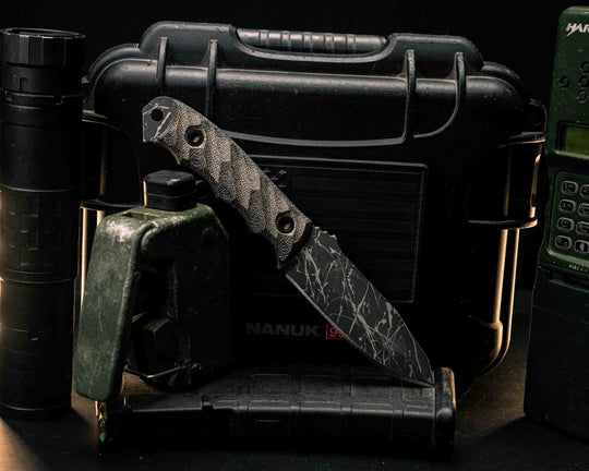 Disaster Jr- OD Green/Black Canvas Micarta, Allen Bolts, Textured Grip