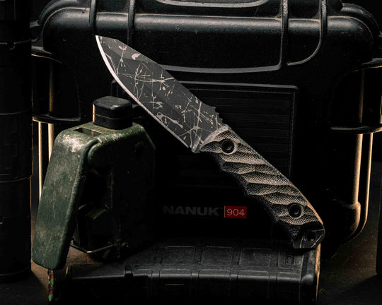 Disaster Jr- OD Green/Black Canvas Micarta, Allen Bolts, Textured Grip