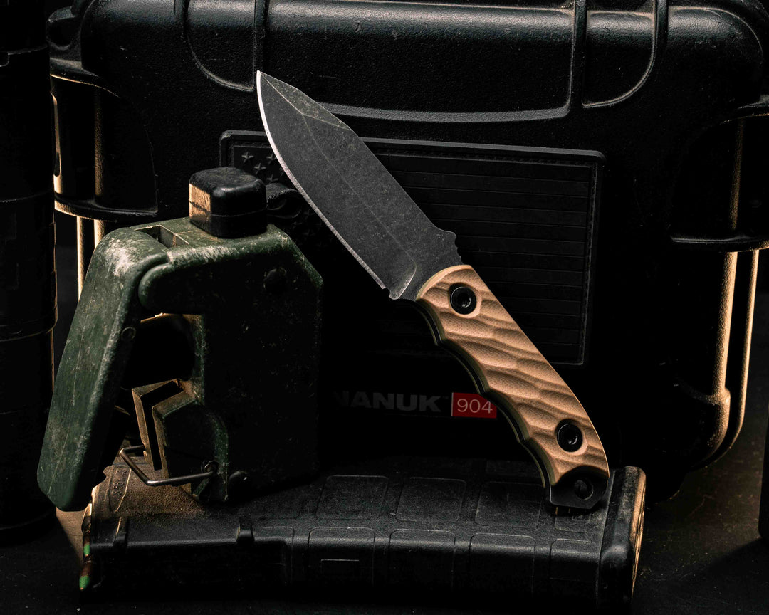 Disaster Cub- Coyote/OD Green G10, Allen Bolts, Textured Grip