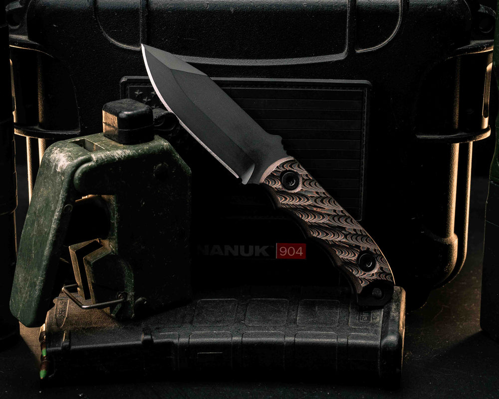 Disaster Cub- Copper Camo Carbon, Armor Black Cerakote, Allen Bolts, Textured Grip