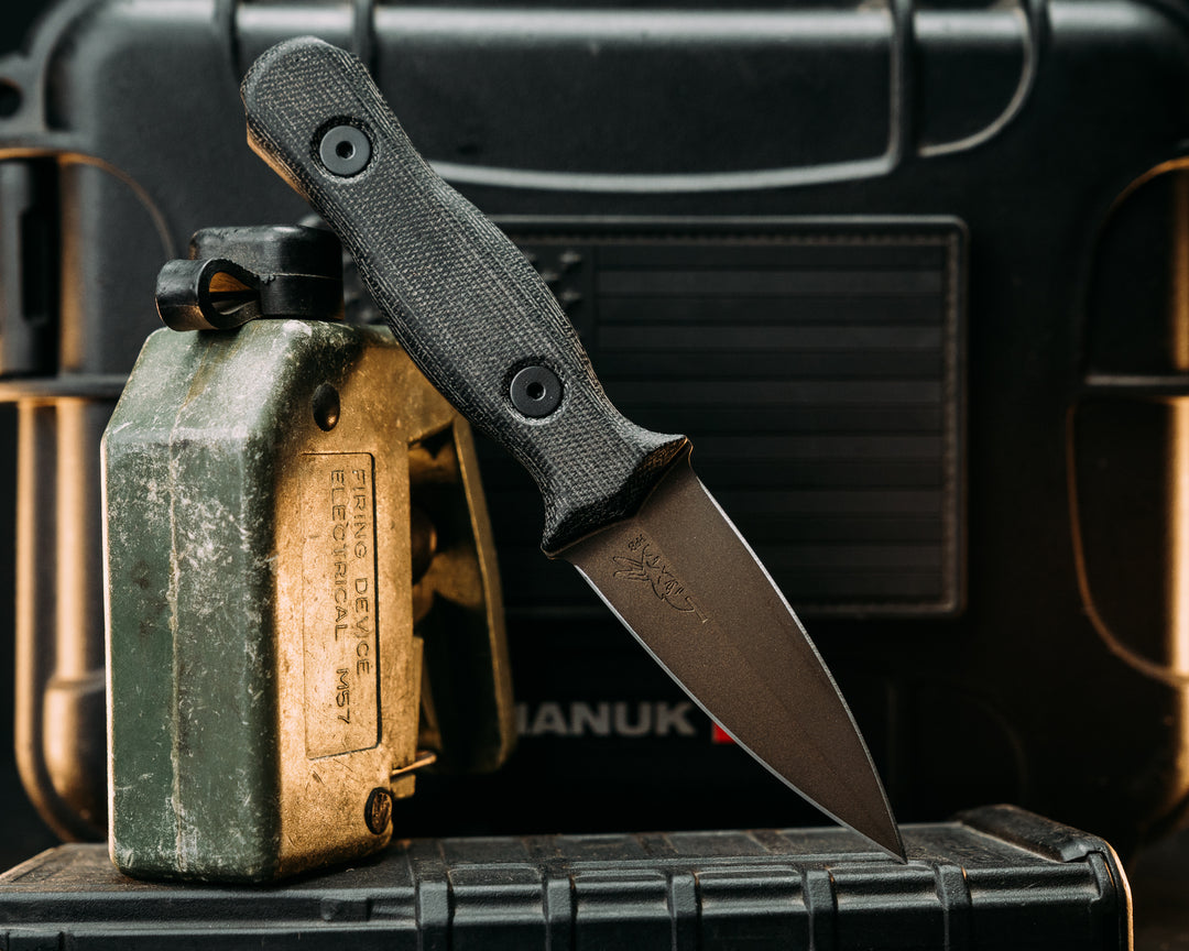 Pulse Checker- Black Canvas Micarta, Midnight Bronze Cerakote, Allen Bolts, Smooth Grip